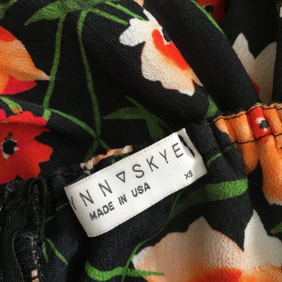 FLYNN SKYE Floral Maxi Dress Lost Poppy Poppies Off Shoulder Cut-Out ~ XS ~ EUC - Picture 10 of 12